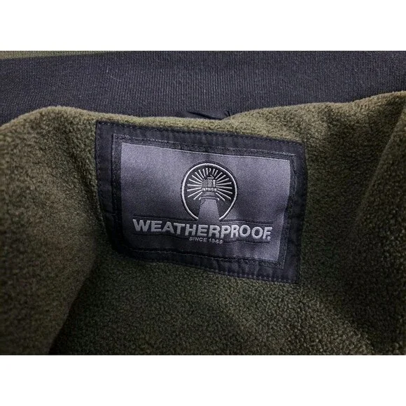 Weatherproof Vintage Bomber Jacket Men's XL Black Fleece Lined Coat Harrington - Picture 2 of 9